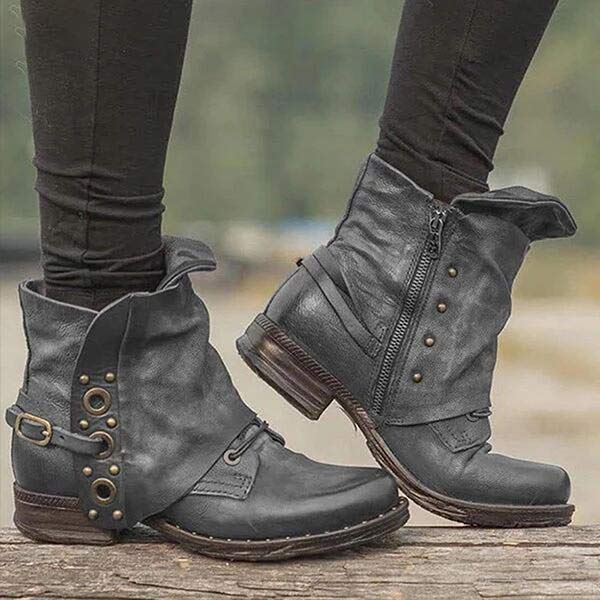 Bequeme Rutschfest Seitenreißverschluss Stiefelette