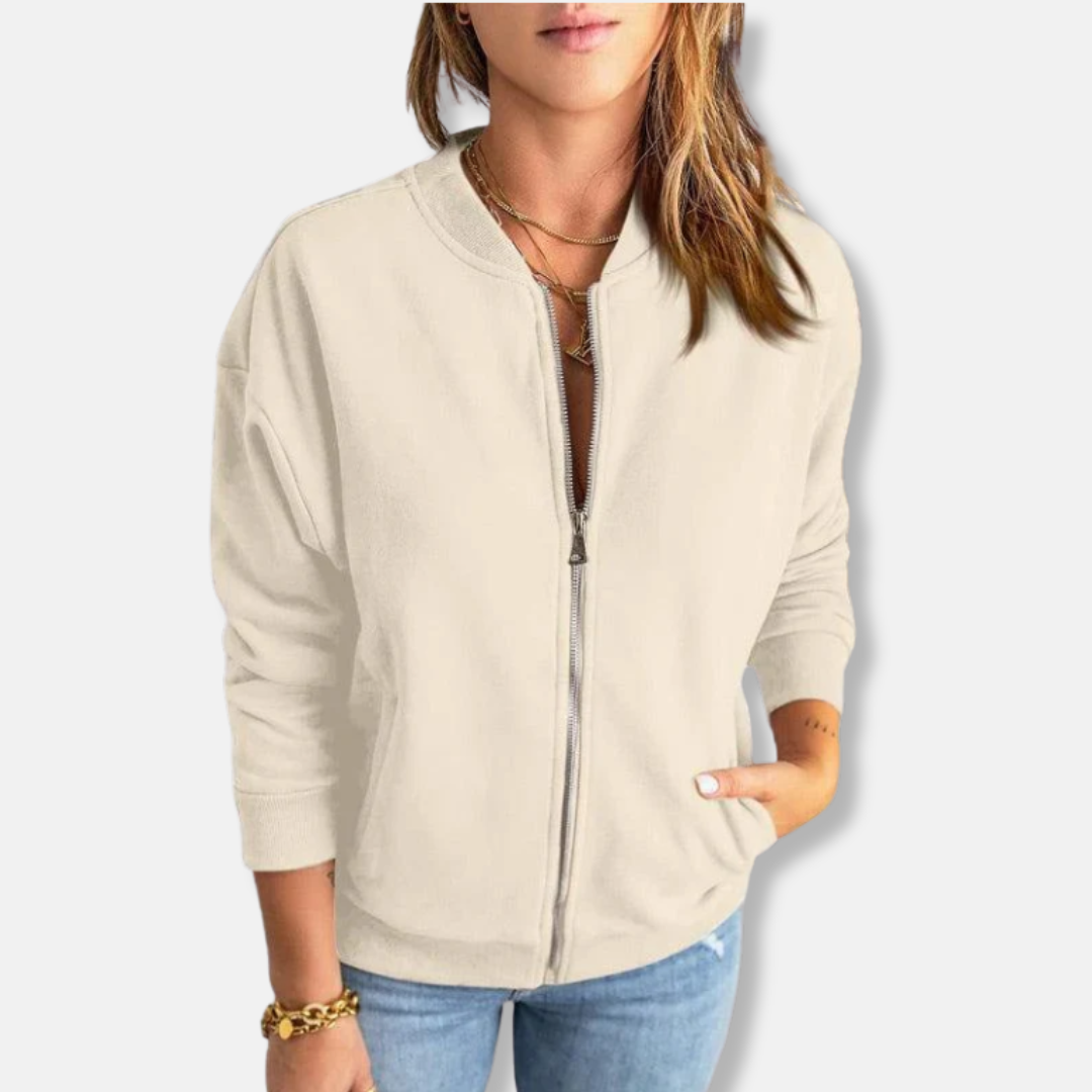 Jacke - Leicht - Lässige Passform - Reißverschluss - Rippenbündchen - Lässiger Look