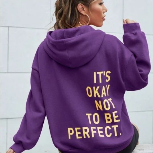 ShopNory Damen Hoodie mit Rückenprint und Kapuze