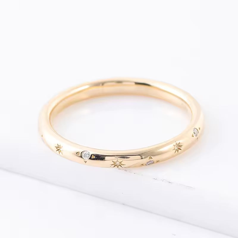 Ivictress Moissanit Luxus Band Ring – Exklusive Funken | Shop Nory