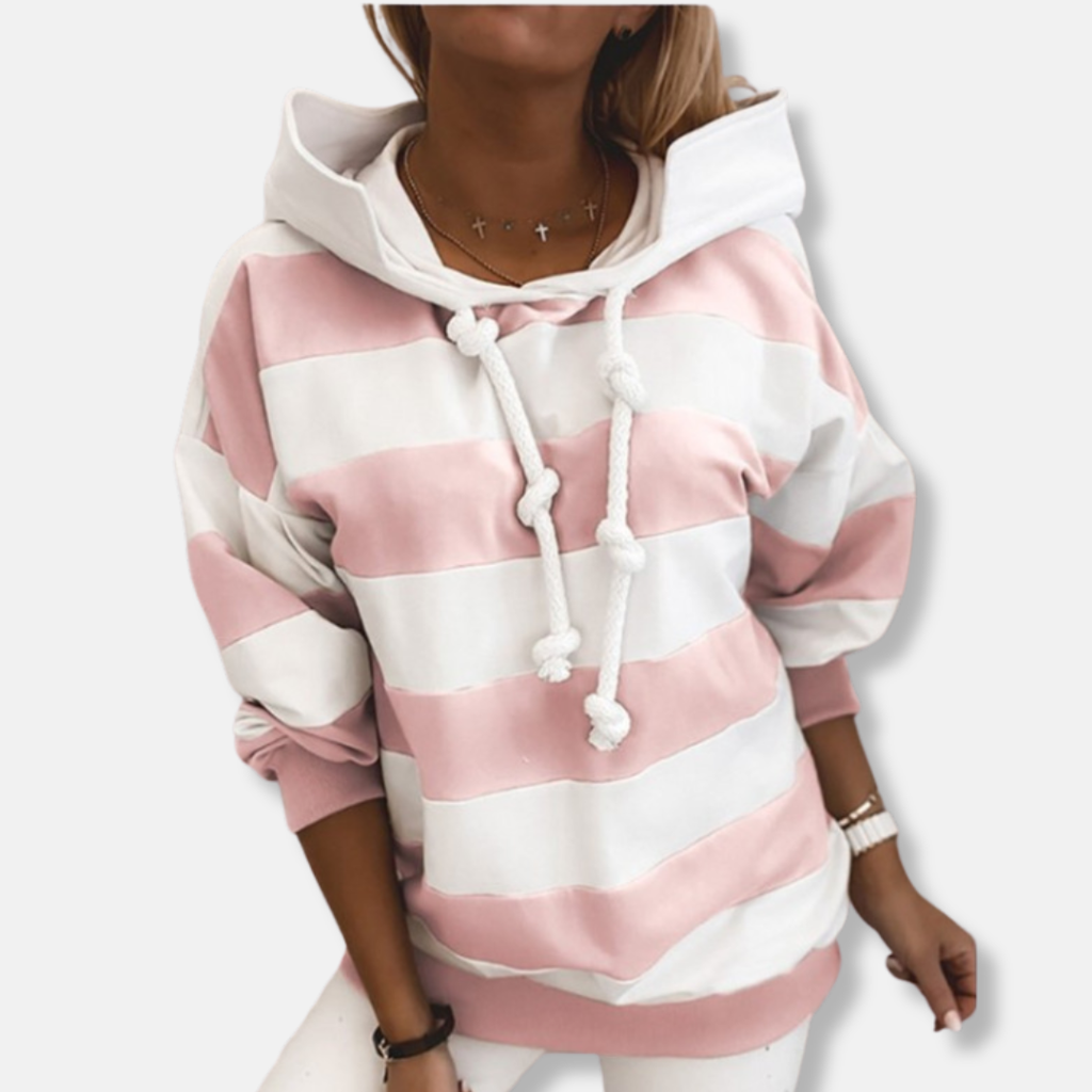 Lockere Passform Hoodie Gestreifter Lässiger Hoodie