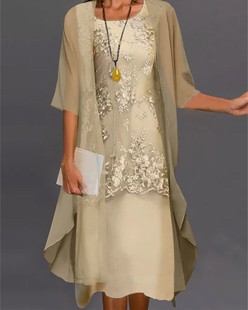 Elegantes Chiffon-Kleid In Zwei Teilen