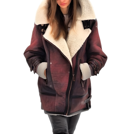 Elegante Damen-Lederjacke mit gemütlichem Futter