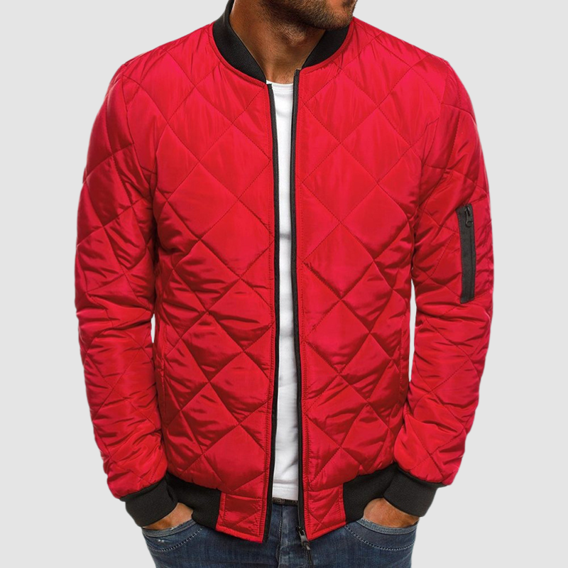 Herren Bomber Steppjacke - Reißverschluss vorne & Taschen an den Ärmeln