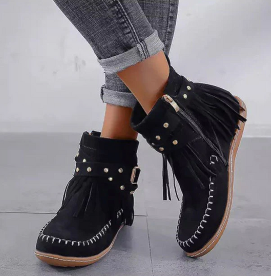 Wildleder Fransen Stiefel