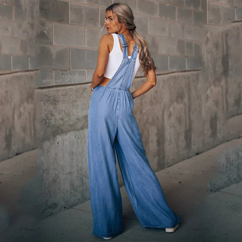 Armelloser Trendiger Denim-Overall für Damen