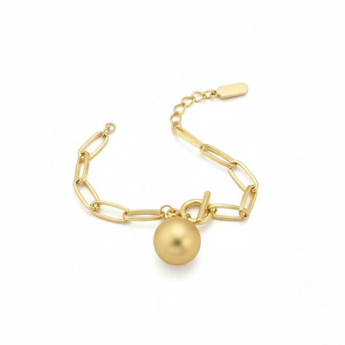 Damen Gliederarmband mit Kugelanhänger in Goldoptik | Shop Nory