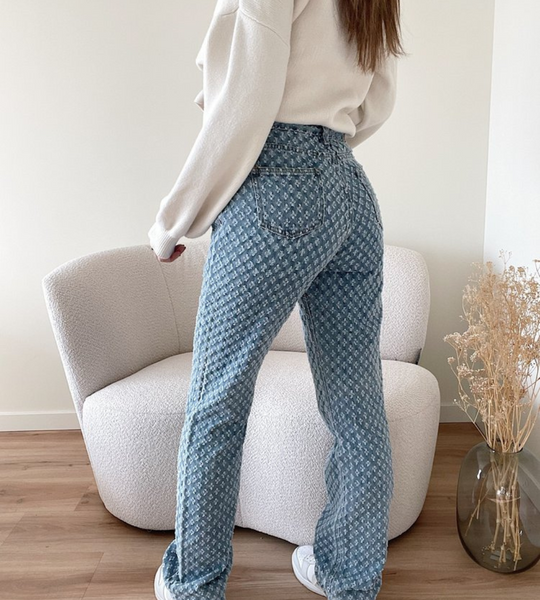 Stylische Jeans mit Rautenmuster