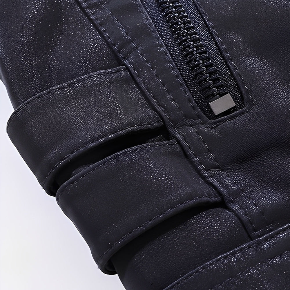 Stylische Motorrad Vegan-Lederjacke für Herren