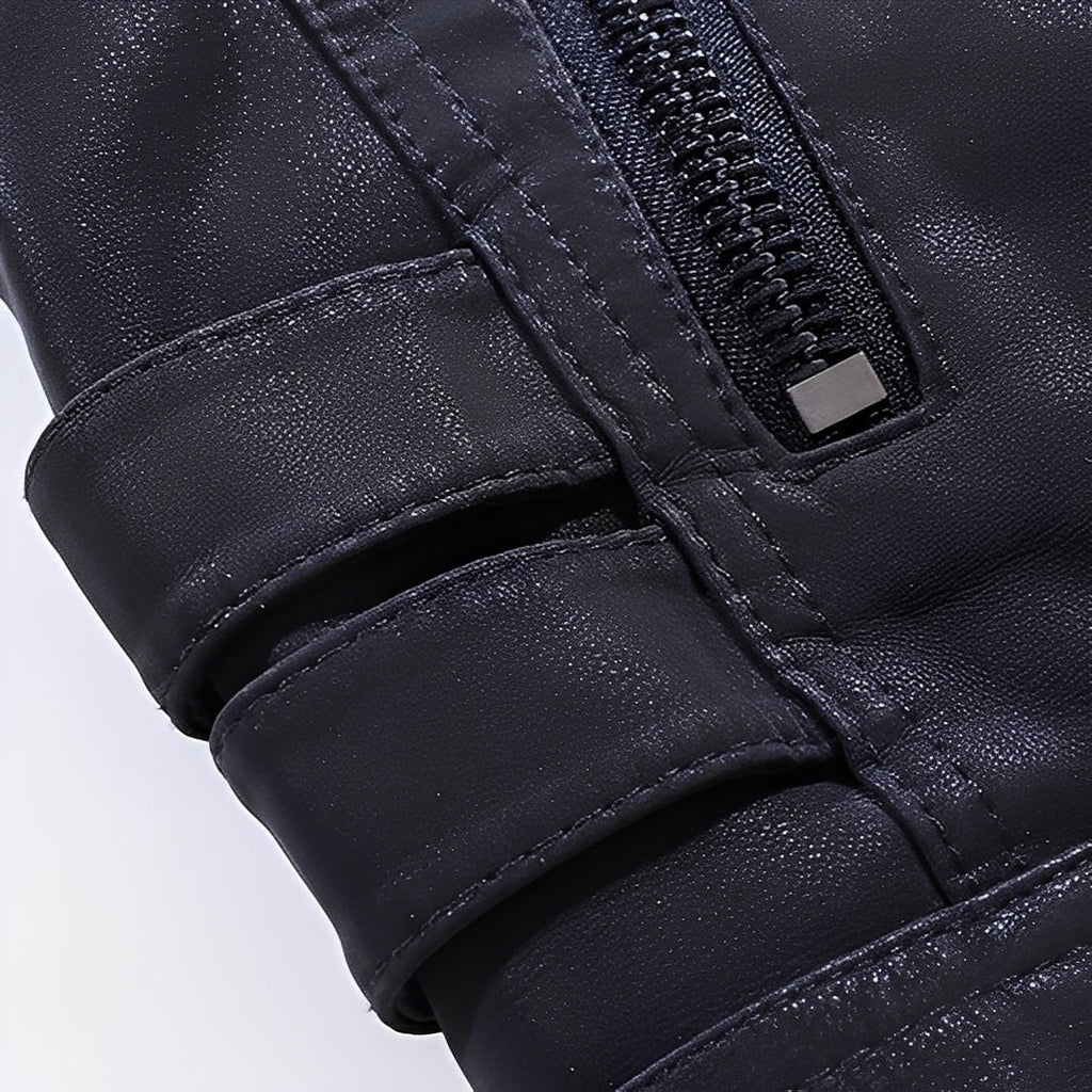 Stylische Motorrad Vegan-Lederjacke für Herren