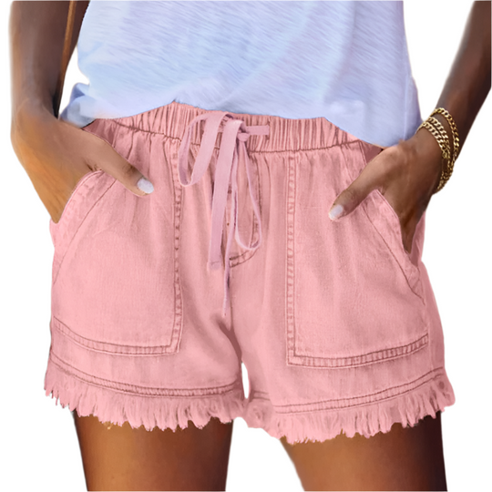 High-Waist Denim-Shorts