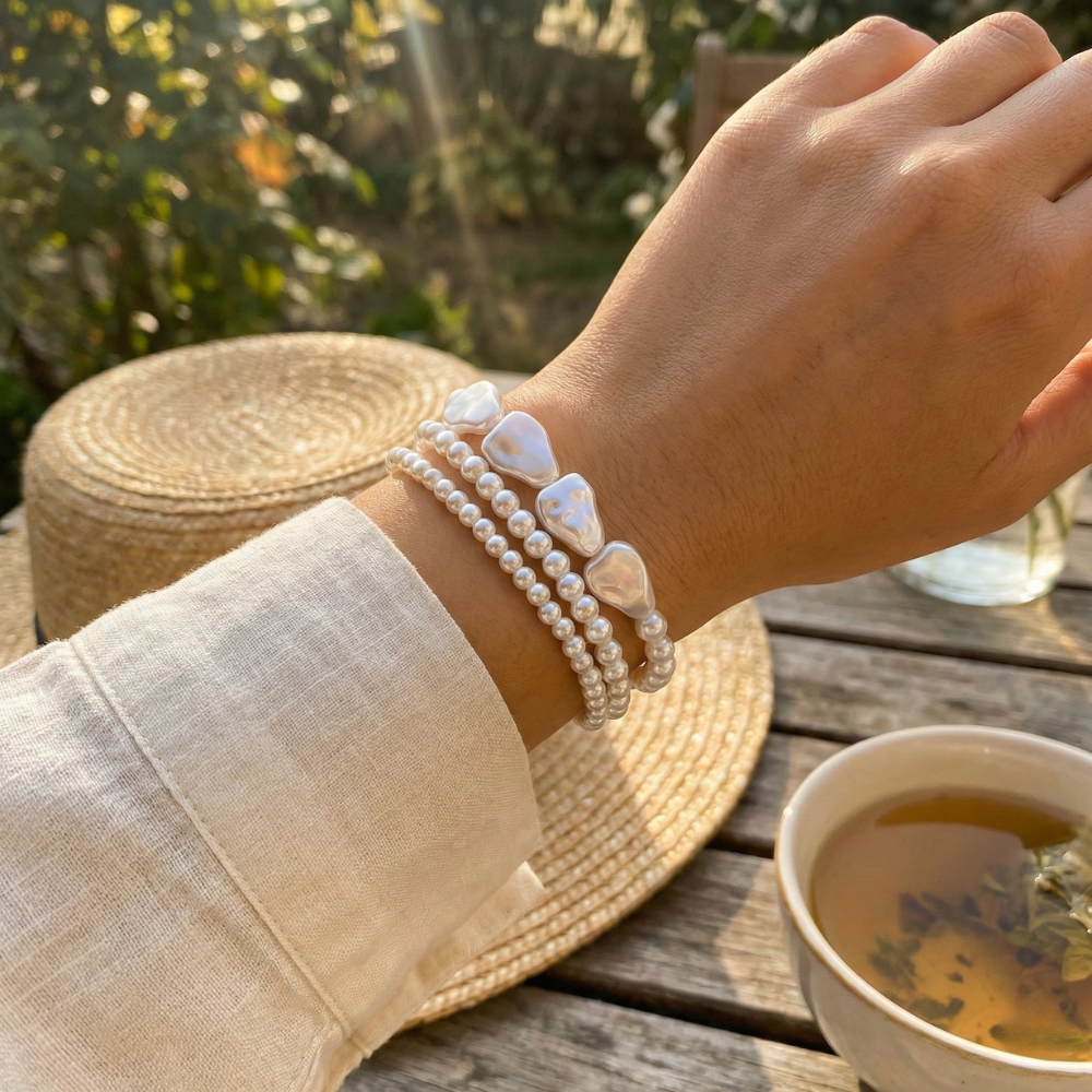 Damen Armband-Set mit Gliederdesign & Schlangenarmband in Goldoptik | Shop Nory