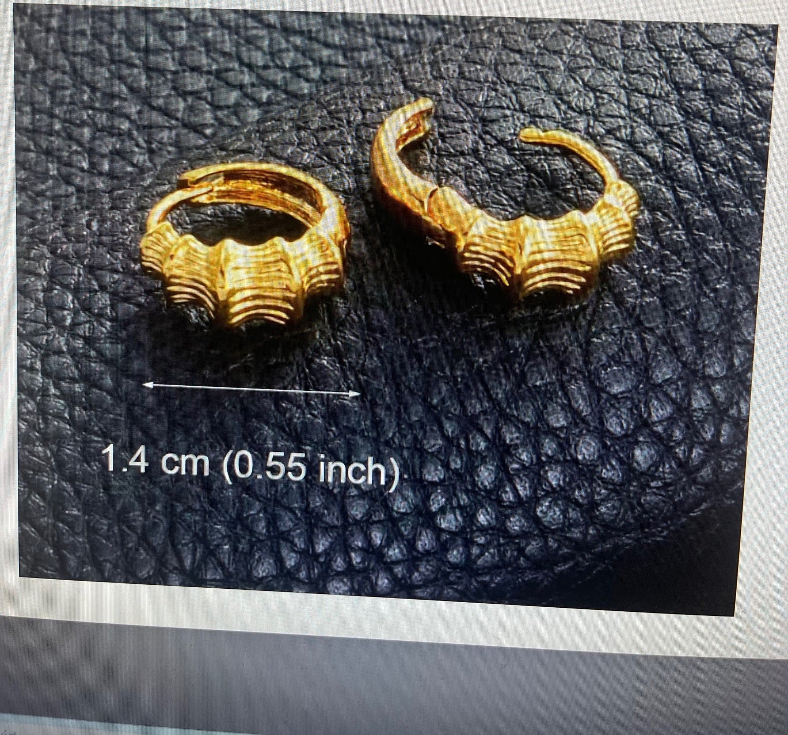 Damen Mädchen Klein Dick Mid Streifen Bambus Gelenk Gold Plattierte Ohrringe | Shop Nory