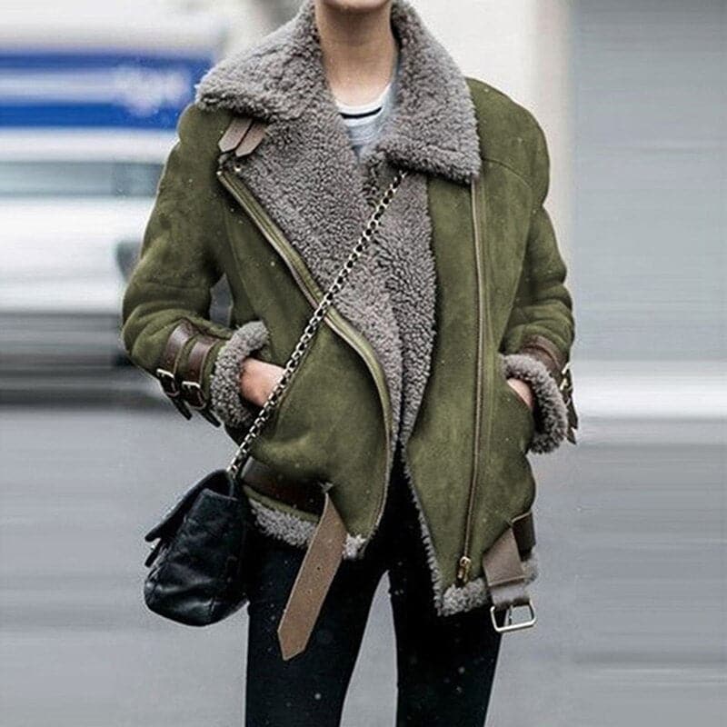Leder Fliegerjacke - Plüsch Gefüttert