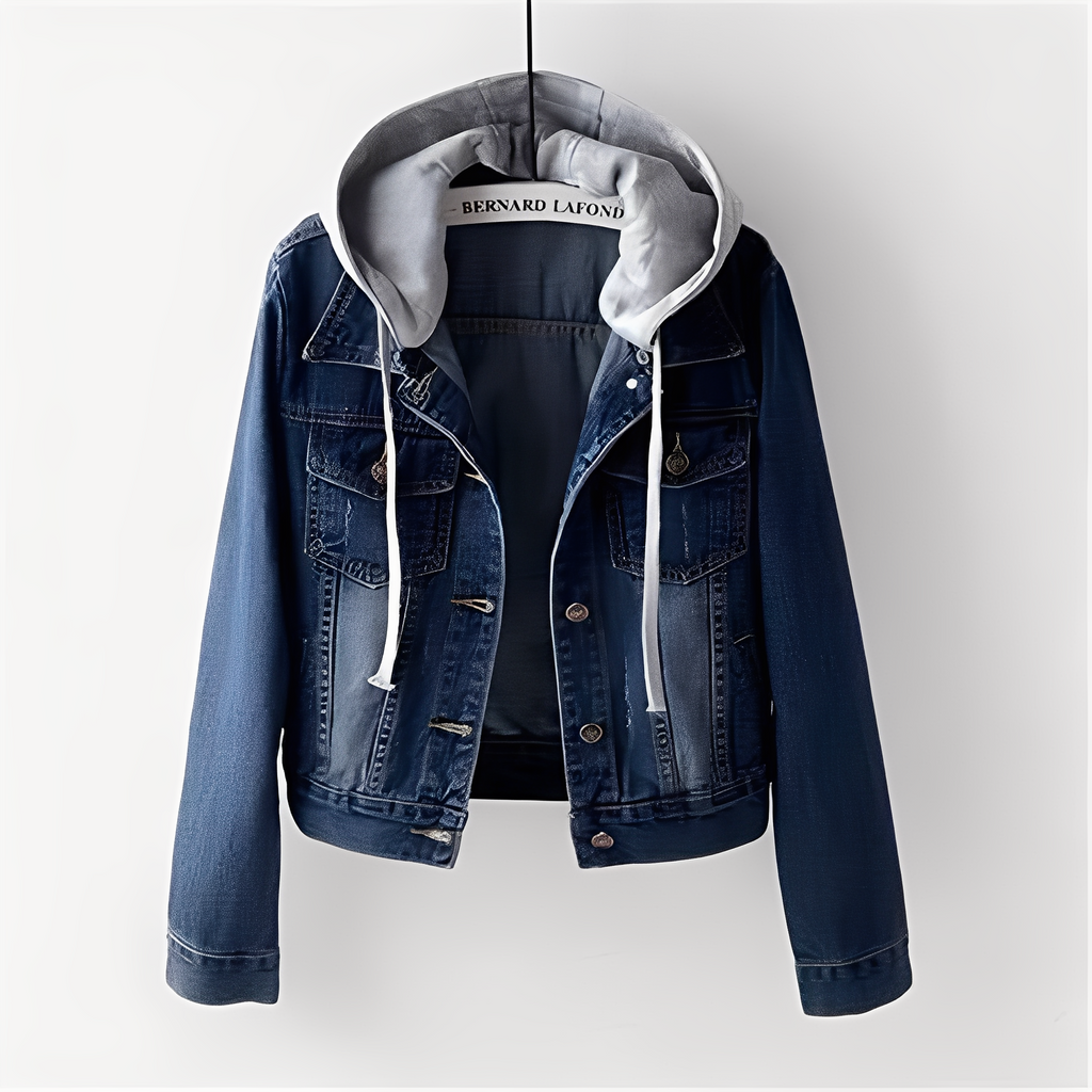 Stilvolles Jeansjacke mit Kapuze für Frauen