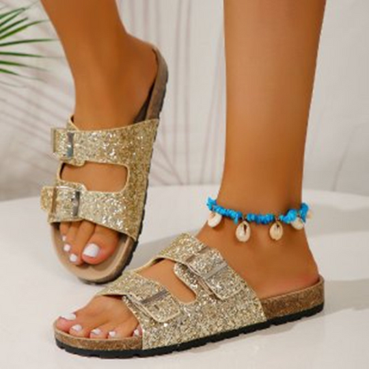 Glitzersandalen
