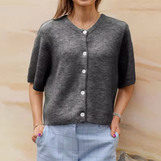 Kurze Strick-Cardigan mit Knöpfen für Damen