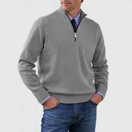 Herrenpullover Mit Halbem Reißverschluss