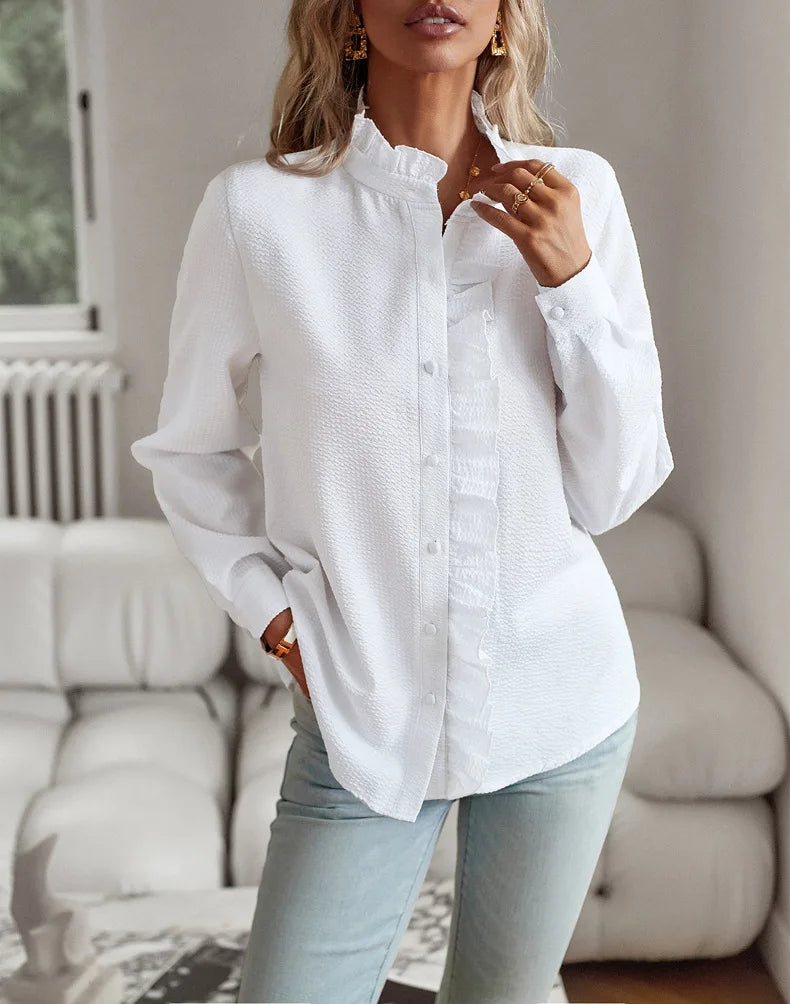 Bluse mit Rüschendetails Leicht und Stilvoll Femininer Touch