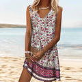 Sommerliches ärmelloses Kleid mit Blumenmuster
