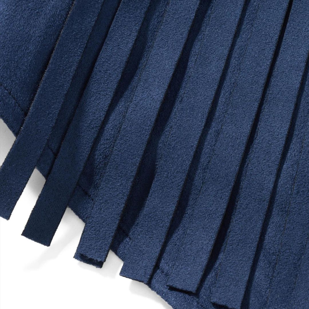 Shopnory | Wildleder-Weste mit Fransen und Knopfdetail
