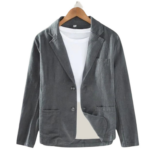 Herren Eleganter Italienischer Leinenblazer Charmante Jacke für Männer