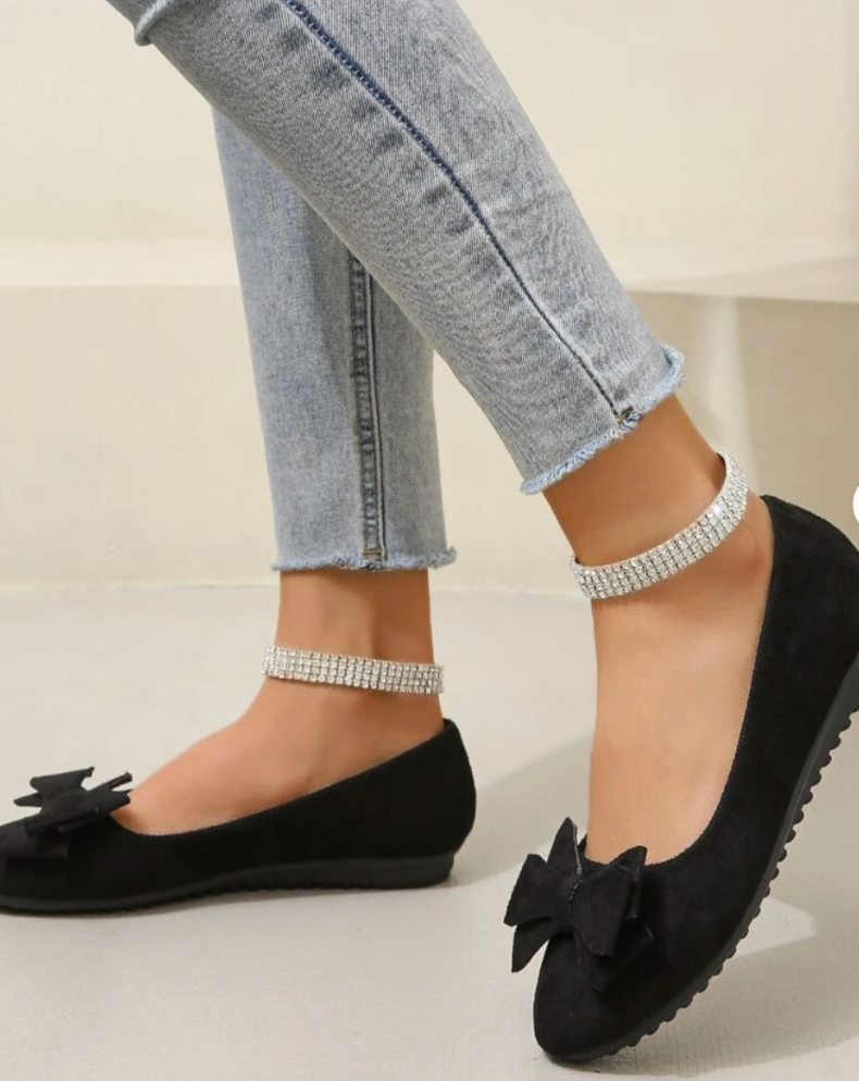 Orthopädische Flache Schuhe mit Fliege
