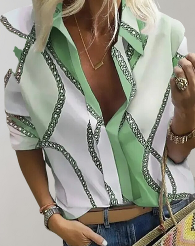 Seidenbluse mit Kettenmuster für Damen