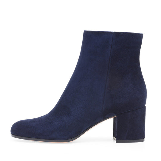 ShopNory | Damen Chunky Heel Rund-Toe Mittel-Hügel Stiefel
