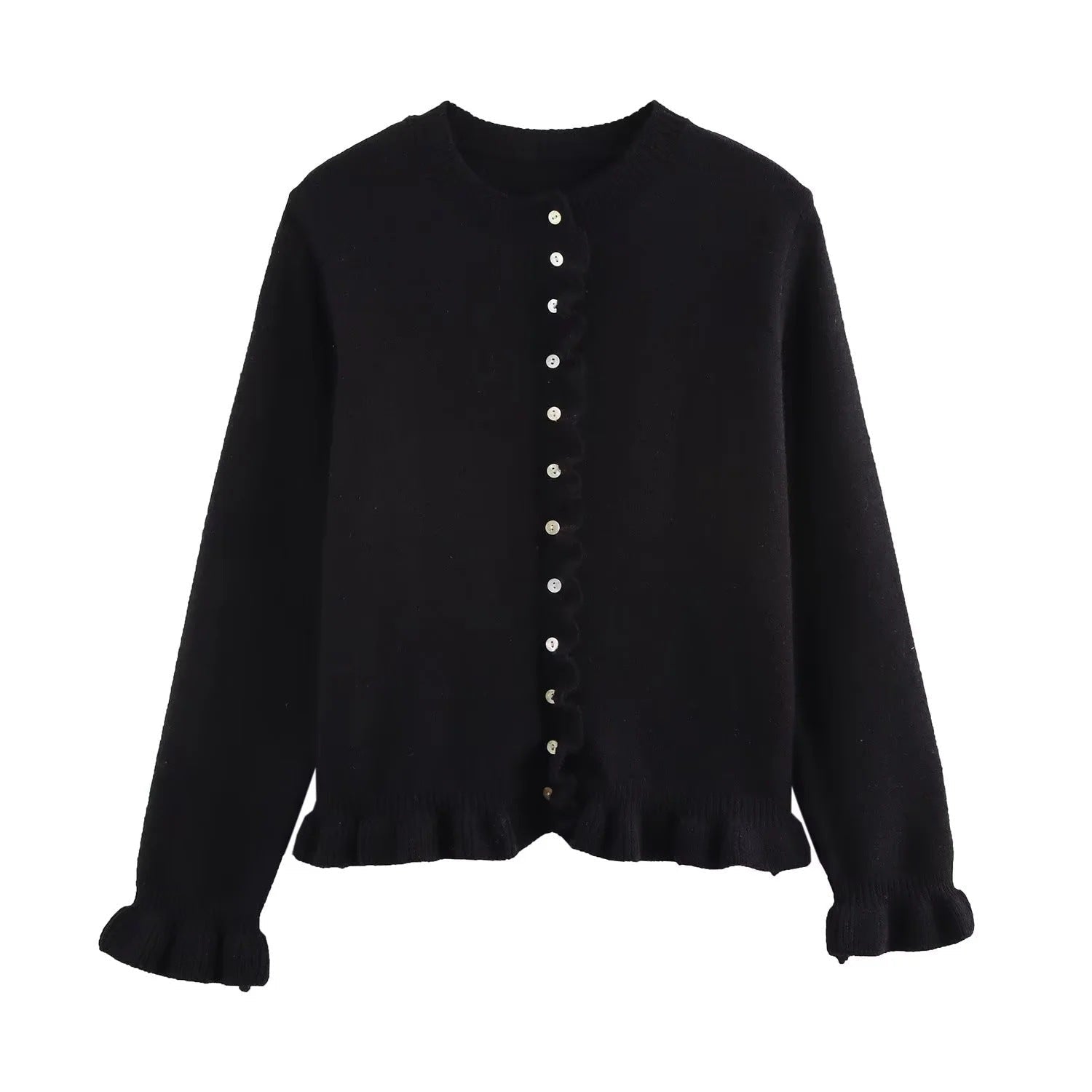 Damen-Cardigan mit Knöpfen, schickes Lagen-Oberteil