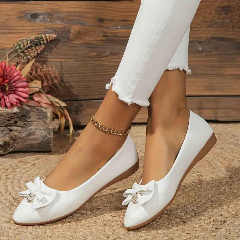 Damen Schicke Schleifen Puppe Schuhe Elegant