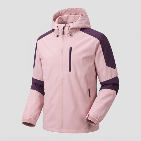 Leichte wasserabweisende Kapuzen-Softshelljacke für Herren mit Kontraststreifen und Brustreißverschluss Shop nory