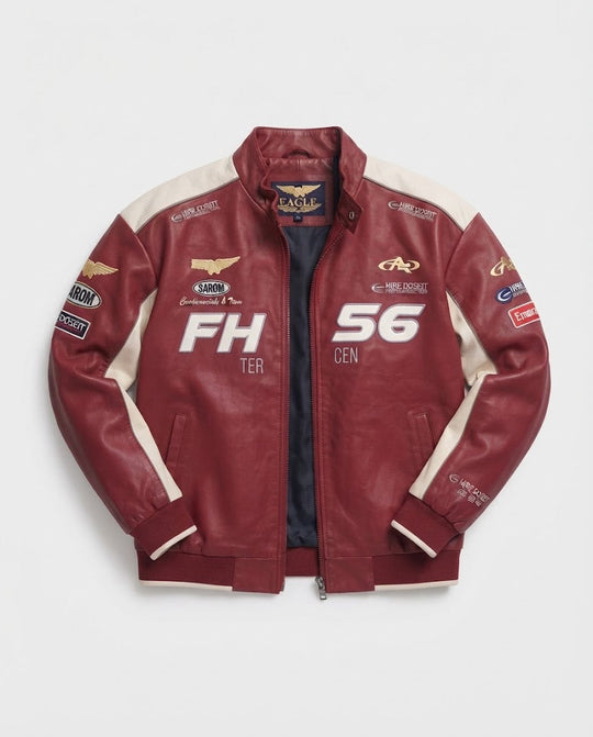 Herren Modische Kunstlederjacke mit praktischen Details Shop Nory