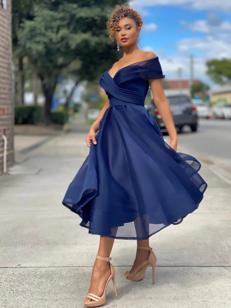 Elegante Off Shoulder Brautjungfernkleid