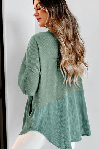 Shopnory | Langes Hemd Aus Cord Baumwolle und Polyester Lässiger Stil