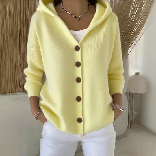 Hoodie-Cardigan mit Knöpfen
