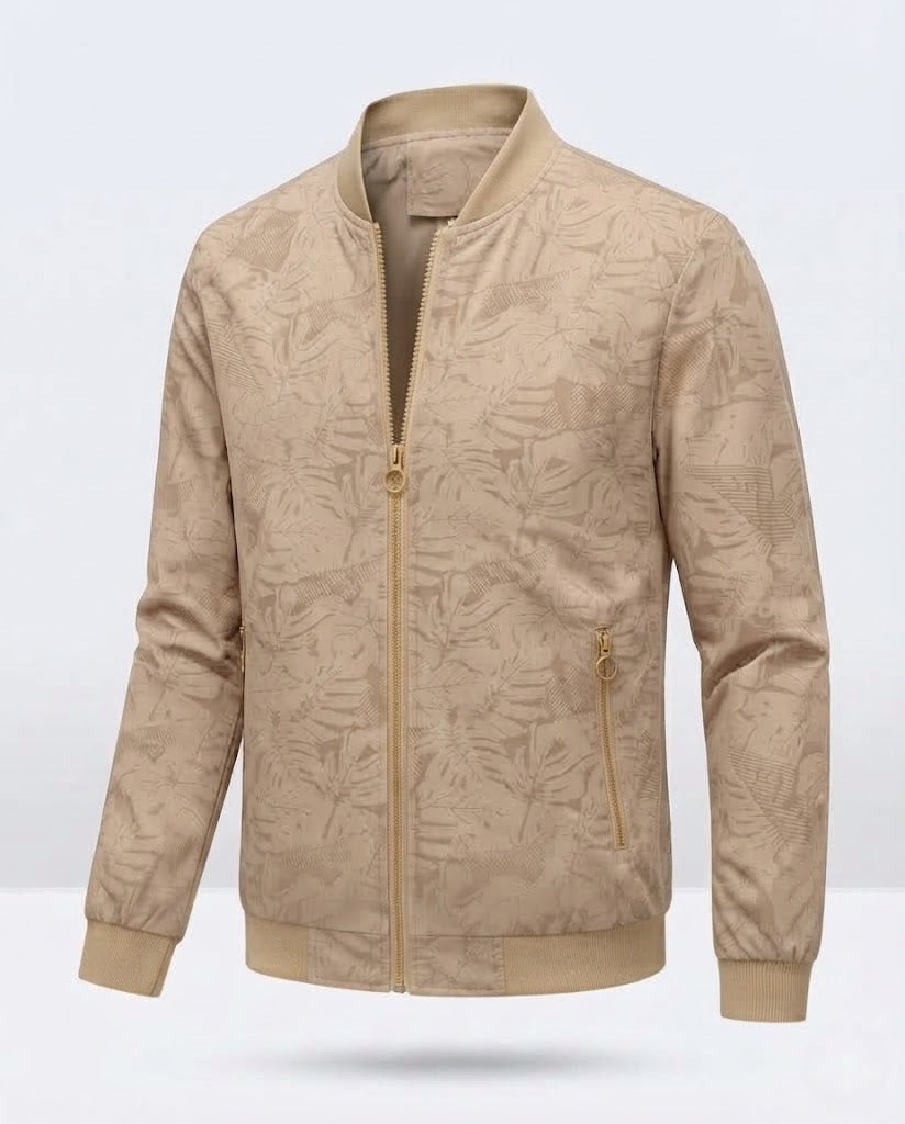 Herren Moderne Bomberjacke mit Pflanzenmuster Shop Nory