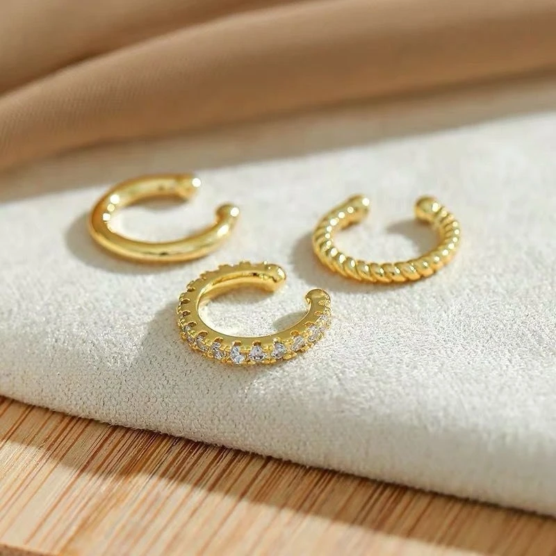 3er Set Dünne Minimalistische Ohrenauflagen ohne Piercing | Shop Nory
