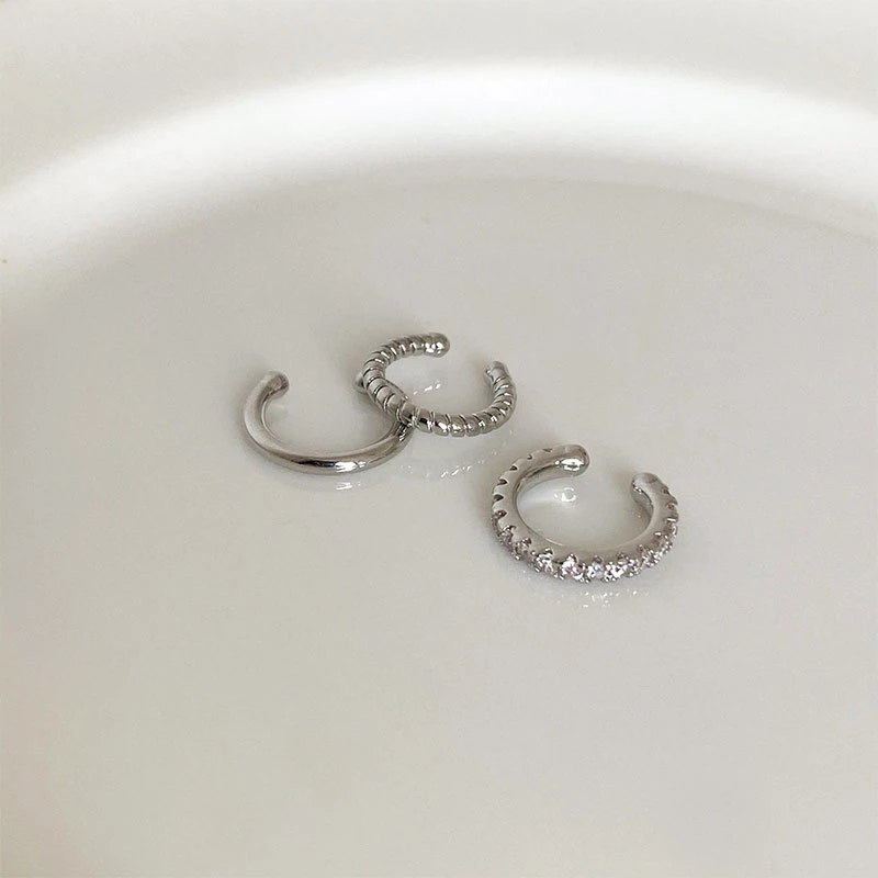 3er Set Dünne Minimalistische Ohrenauflagen ohne Piercing | Shop Nory