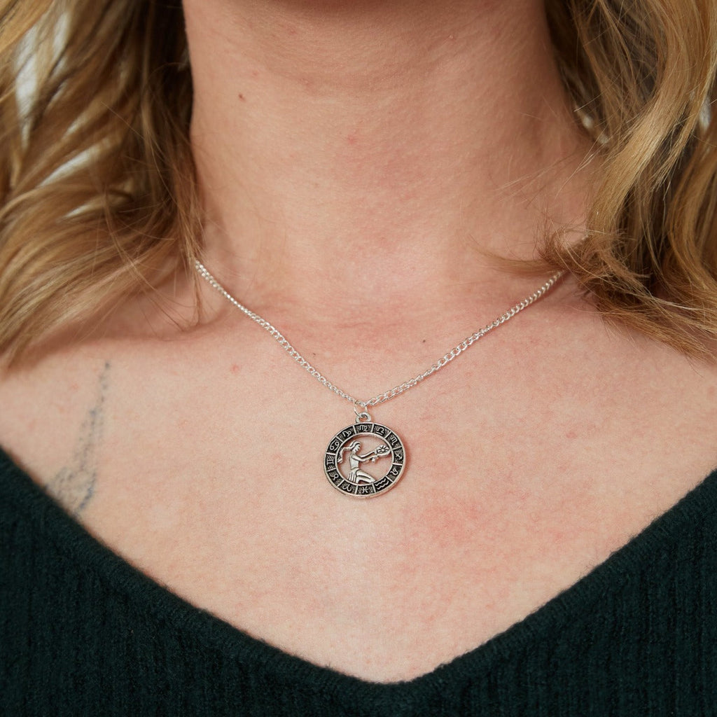 Silber Zodiac Coin Charm Halskette | Shop Nory
