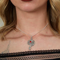 Silver Gothic Python Red Stone Charm Necklace | Shop Nory