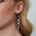 Silver Gothic Skull Hoop Dangle Earrings | Shop Nory