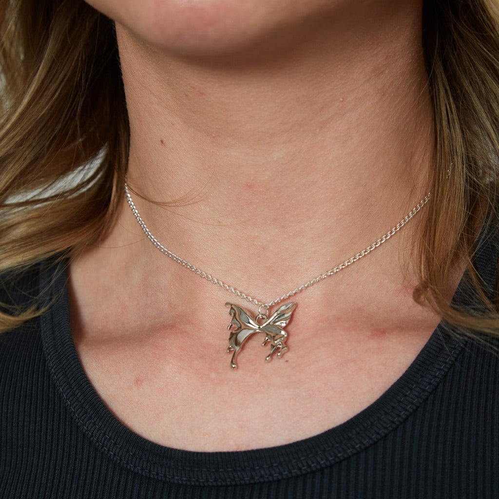 Silver Gothic Butterfly Charm Necklace | Shop Nory