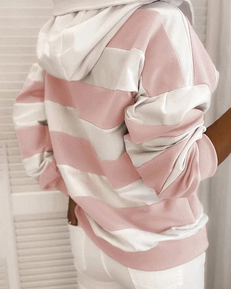 Hoodie Strickdetails Lockere Passform Weiche Materialien