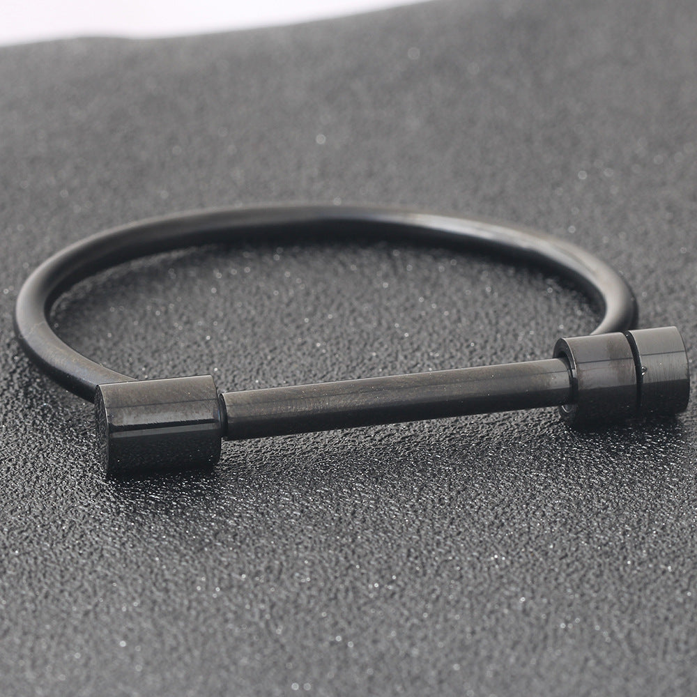 Herren Armreif aus hochwertigem Edelstahl mit modernem minimalistischen Design Shop Nory