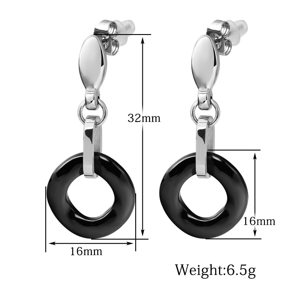 Damen Ohrhänger mit modernem, geschwungenem Design und funkelndem Zirkonia Shop Nory