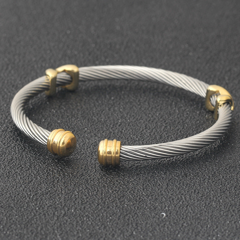 Damen Armreifen mit modernem Drahtdesign und eleganten Akzenten Shop Nory