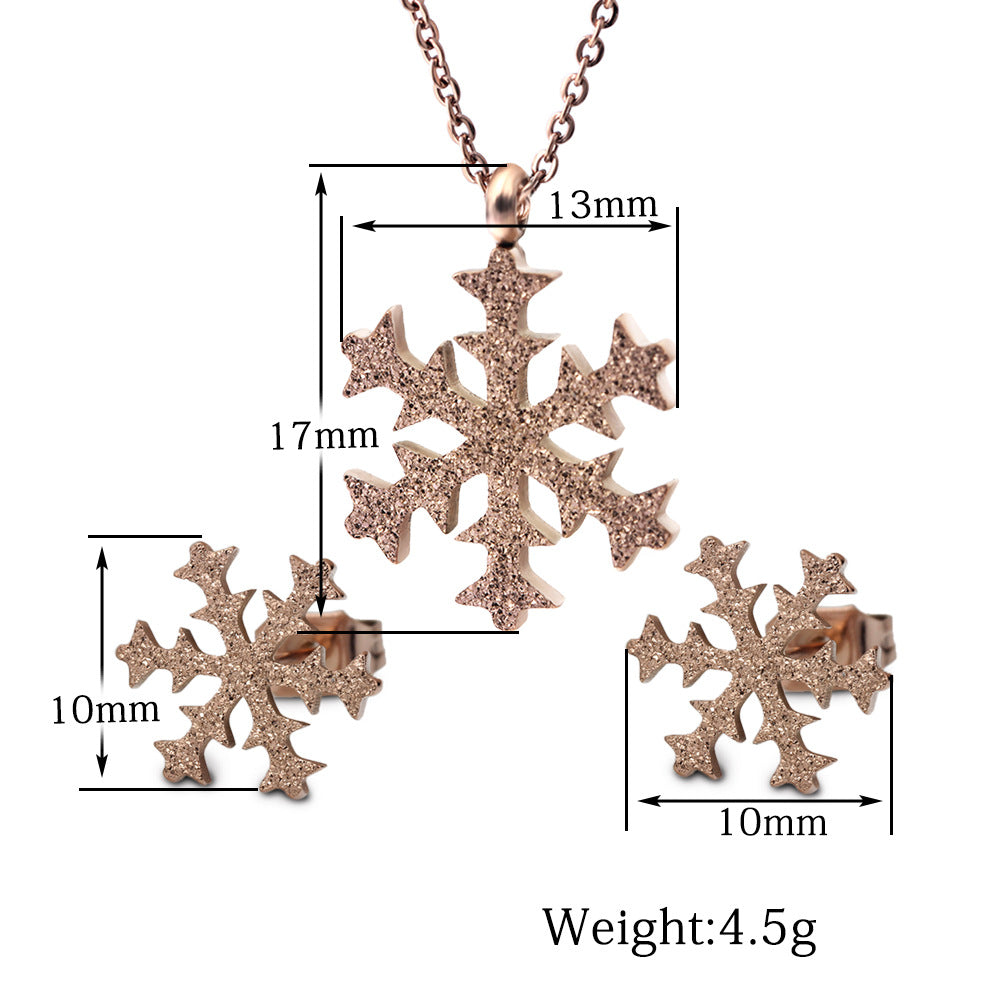 Damen Schmuckset mit funkelndem Schneeflocken-Anhänger und passenden Ohrringen Shop Nory