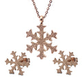 Damen Schmuckset mit funkelndem Schneeflocken-Anhänger und passenden Ohrringen Shop Nory