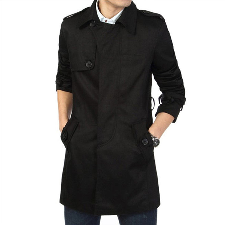 Herren Trenchcoat im klassischen Schnitt mit Schulterklappen Taillenriegel und verstellbaren Manschetten Shop Nory